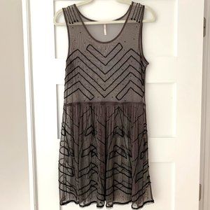 Free People Beaded Mesh Slip Dress